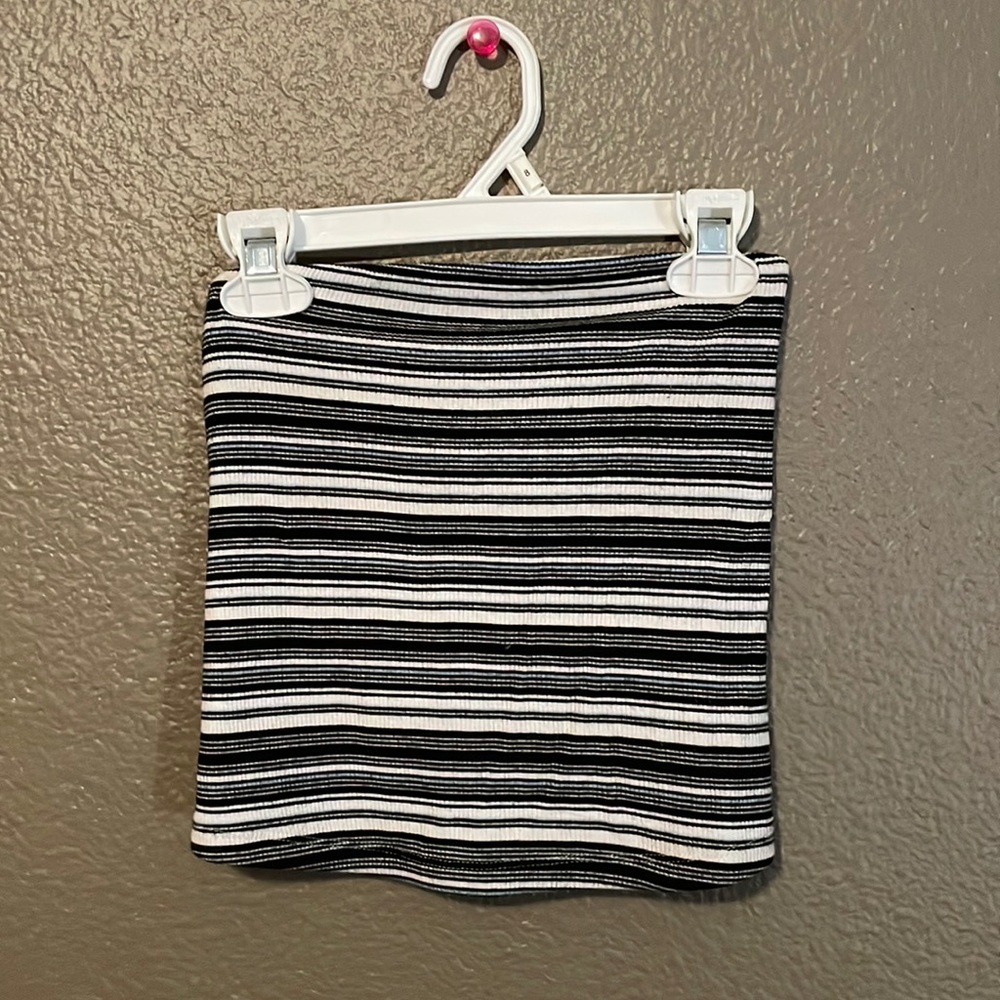 White Black and Blue Tube Top